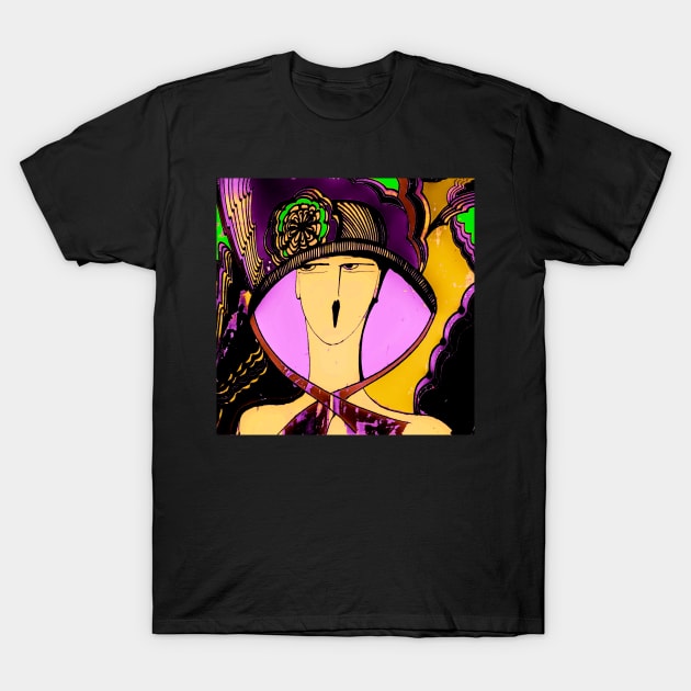 ART DECO SUMMER HAT T-Shirt by jacquline8689